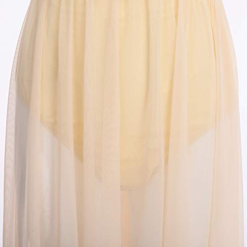 Robe de danse lyrique extensible à paillettes avec jupe asymétrique L