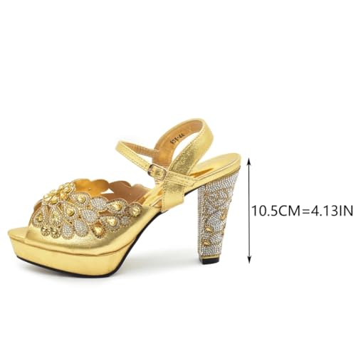 Women Shoe and Bag Set for Party in Latest Shoes and Bags to Match Rhinestone Pumps with High Heels2