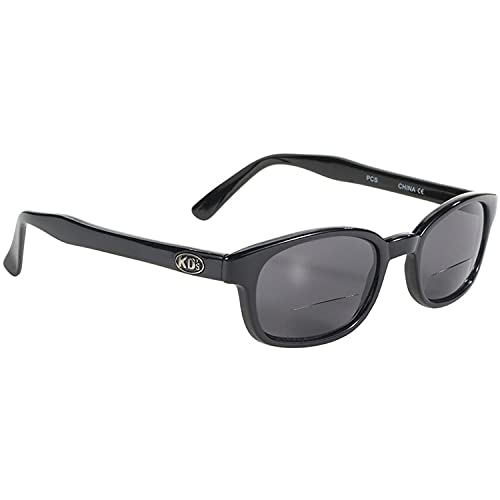 Pacific Coast Sunglasses X-Kd Readerz Smoke Lens 2.50 Rectangular Sunglasses, Black, 55mm, 60mm