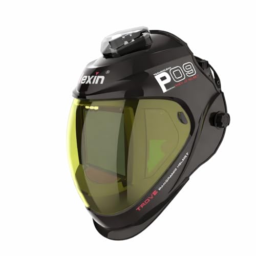 Image of Tekware Welding Helmet Auto Darkening, Mexin Series True Color 1/1/1/1 Lens, 4 Arc Sensors, DIN 5-9/9-13 Shade Range, 4.31 x 3.82 in Large Viewing Area for MIG TIG ARC Welding