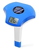 BALDR Termómetro Piscina Flotante, Solar Termometro Piscina con Pantalla Digital, Resistente al Agua IPX8, El ahorro de energía, adecuado para piscina/jacuzzi/fuente de agua caliente/acuario