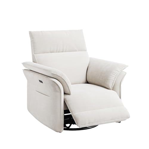 Sillón reclinable giratorio ergonómico blanco miniatura 1