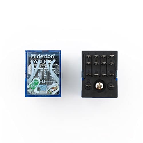 Relé electromagnético MY4NJ de 14 pines con bobina AC 110V y base de enchufe PYF14A 6