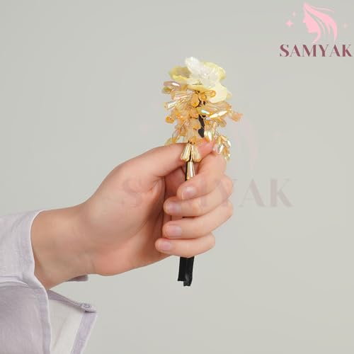 Image of Samyak Pearl & Crystal Hair Band Accessories For Women & Girls, Stylish Tiara Headband For Wedding Party Juda Bun Fashion For Bridal Hair Decoration Accessory