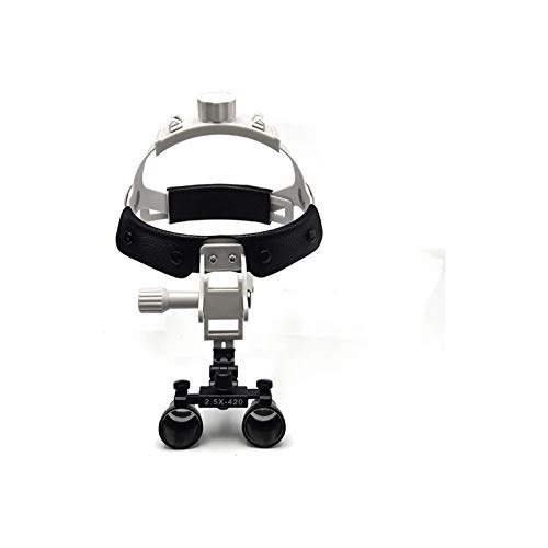 Lupas iluminadas montadas en la cabeza ， Lupas quirúrgicas 2.5x / 3.5x Lupa binocular médica quirúrgica dental Montado con cabeza con lámpara de cabeza LED recargable para odontología, cirugía plástic