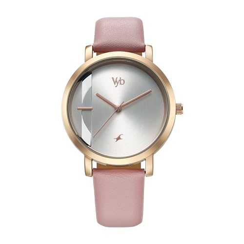 Vyb Siren Quartz Analog Silver Dial Leather Strap Watch for Girls-FV60029WL02W