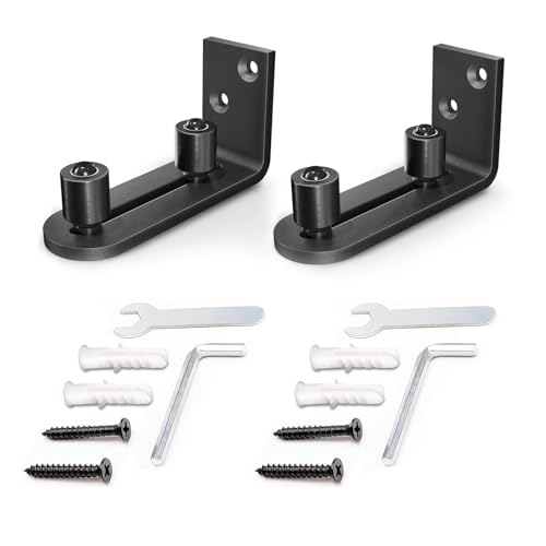 2 Pack Sliding Door Floor Guide - Carbon Steel Sliding Barn Door Floor Guides Kit Adjustable, Flush Sliding Door Track, Wall Mount Stay Roller Sliding for Sliding Doors Different Sizes, Protect Floor