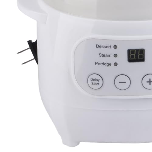 Natudeco 1L Electric Stew Pot Slow Cookers Electric Stew Cooker Ceramic Liner with Lid Ceramic Casserole Cooking Pot for Stove Porridge Rice Soup - Image 9