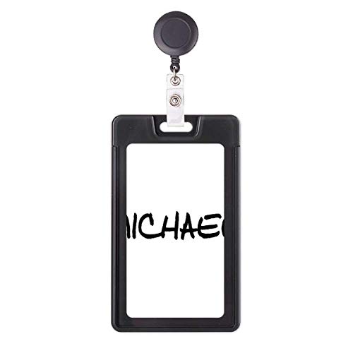 Étui rétractable pour badge Michael avec nom anglais pour bureau