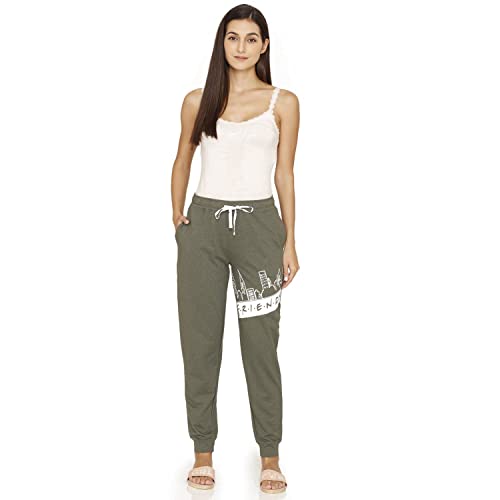 Image of Zivame Friends Knit Poly Lounge Pant - Rifle Green