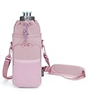 sportsnew Water Bottle Carrier Bag 32 OZ Water Bottle Holder Bag with Drawstring Closure Adjustable Shoulder Strap Insulated Water-Resistant Bottle Bag for Walking Hiking, Light Pink Patent Pending