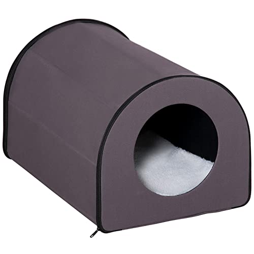 Pawhut Single Heated Portable Indoor Cat Shelter House, Brown #TOP20