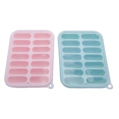 Bandeja de silicona para hielo con tapa flexible 14 cavidades miniatura 3