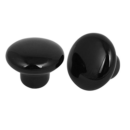 Aexit Armário Gaveta Cerâmica Redonda Puxadores Puxadores Preto 33mm Diâmetro 2pcs