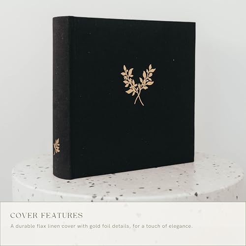 Elegant Linen Photo Album - 200 Acid-Free Pockets for 4x6 Pics - Perfect for Weddings & Gifts