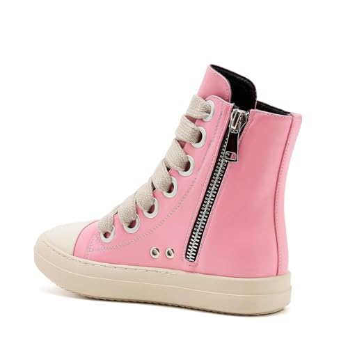 Image of Womens High Top Sneakers Jumbo Lace-up Platform Comfort Trainers Thick Soles Walking Casual Shoes