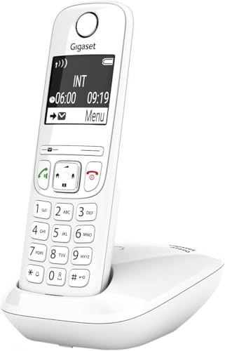 Gigaset AS690-Teléfono DECT inalámbrico-Gran Pantalla Gráfica - Calidad de audio superior - Perfiles de sonido ajustables - Función manos libres - Función no molestar, Color Blanco [Versión Española]