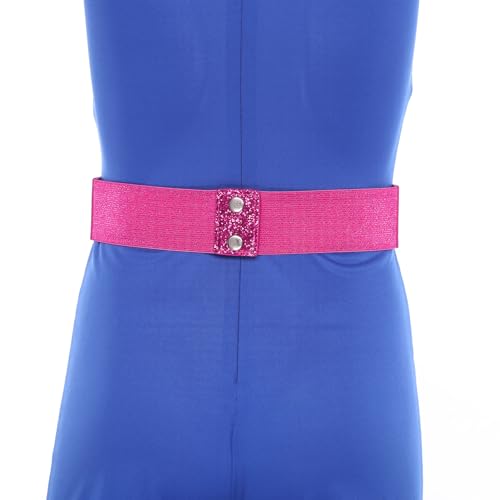 Jelory Womens Sparkle Glitter Rhinestone Faux Leather Belts Wide Elastic Waist Party Stretch Dress Belt3