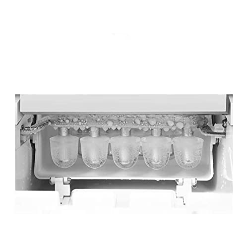 Máquina fabricadora de hielo de sobremesa, auto limpiante, 10-15 kg/24 h, 9 cubos en 7-9 minutos, portátil y compacta, acero inoxidable, ideal para hogar/cocina/oficina/bar, color plateado miniatura 5