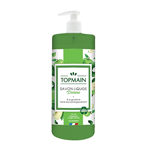 TOPMAIN - Savon main liquide - Parfum pomme - Formule nettoyante, Hydratante et adoucissante - 500ML - Fabrication française Cover