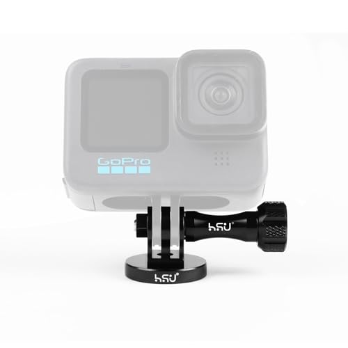 Image of HSU Aluminum Alloy Metal Go Pro Tripod /Monopod Mount with Aluminum Thumbscrew for Go Pro Hero 13, 12, 11, 10, 9, 8, 7, 6, 5, 4, 3+, 3, 2, 1 HD, Campark and Other Action Cameras (Black) (Black 1)
