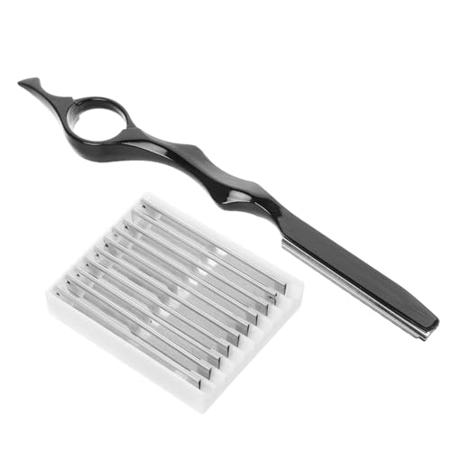 SOESFOUFU Razor Blade Holder with 10 Reusable Razor Blades Cutting Tool for Men Hair Styling Tool