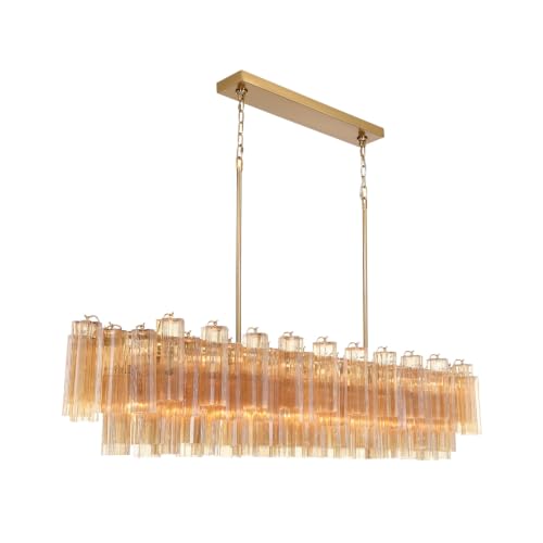 Image of Crystorama Addis 16 Light Aged Brass Linear Chandelier