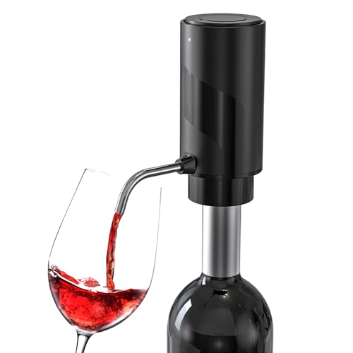 Aireador de vino eléctrico recargable, decantador electrónico automático con cable USB para una rápida oxigenación del vino tinto, perfecto para fiestas en casa y entusiastas del vino, el mejor regalo