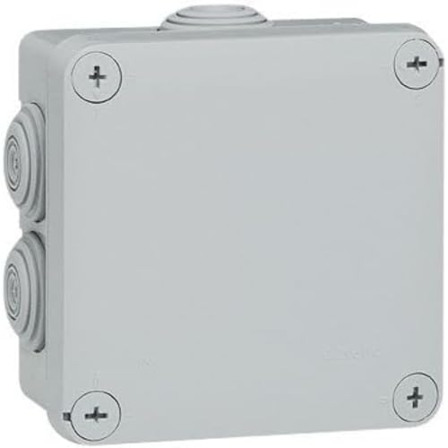 Legrand - Boîte de dérivation carrée 105x105x55mm - fermeture par 1/4 de tour - gris