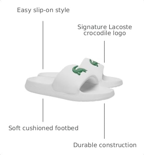 Image of Lacoste Men's Serve Slide 1.0, Orange & White Croc, 11