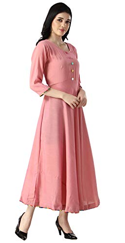 Image of DHRUVI TRENDZ Women Rayon Anarkali Kurta