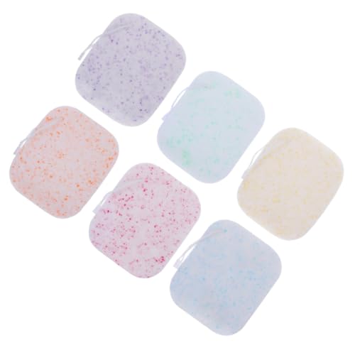 Gogogmee 6Pcs Thickened Makeup Puff Gentle Facial Cleaning Pads for Women Hydrating Cleansing with Tea Blueberry