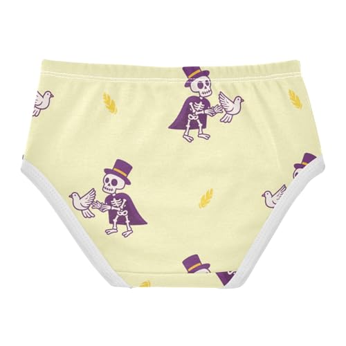 Girls' Underwear Cute Skull Magic Buffalo Check Plaid Yellow Toddle Brief Panties 23020472