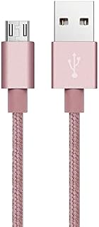 Extra Long Micro USB Cable, Orbitron High Speed Micro USB Charger Charging Cable - Nylon Braided Micro USB Sync Cable for Samsung, Nexus, Kindle, PS4, HTC, LG, (3 Meter, Rose Gold)