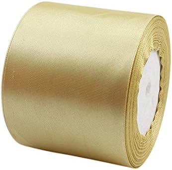 23m Gold Satin Ribbon 10mm for Crafting,Fabric Double Sided Ribbon Balloon Ribbon Cake Ribbon Thick Gold Ribbon for Gift Wrapping,Xmas,Wedding,Hair Bows Making,Cake Birthday Party Decorations
