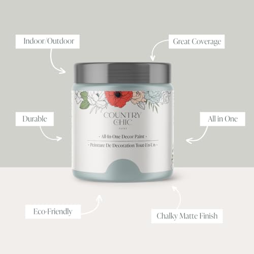 Country Chic All-in-One Chalk Paint for Furniture, Cabinets, Home Decor, Eco-Friendly, Matte Finish, Built-In Primer & Top Coat for Wood, Metal - Dune Grass (Green) - 8 oz (237 ml)
