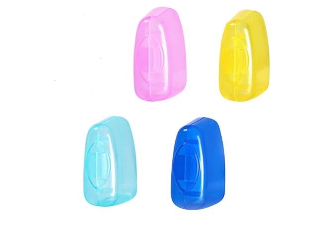 Generic 4 Pack Travel Toothbrush Head Covers Toothbrush Protector Cap Brush Protective Portable Plastic Clip for Household Travel, Camping, Bathroom,