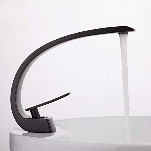 Robinet de lavabo en laiton noir mat au design antique élégant pour salle de bain