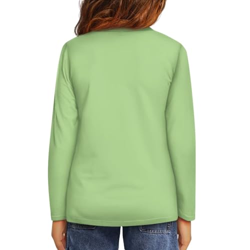 Image of Girls Basic Tee Shirts Outdoor Long Sleeve Shirt Winter Clothes Size 3-16 Top Fall Clothes Gift for Holiday