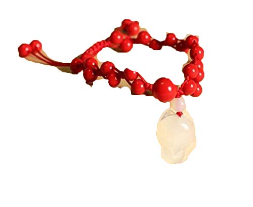 Pulsera fox cinabrio ágata blanca para estilismos diarios de oficina y eventos