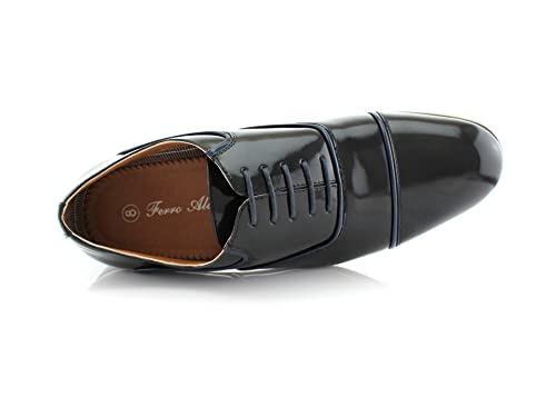 Image of Ferro Aldo Men's Classic Cap Toe Oxford Dress Shoe Collection | Perfect for Formal, Business, and Wedding Attire