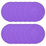 PATIKIL Spot Markers 9 Inch, 12 Stück rutschfeste Bodenpunkte Agility-Marker Flache Feldkegel Poly Punkte für Gymnastik PE Speed Training Tanz Fußball Basketball Sport, Lila