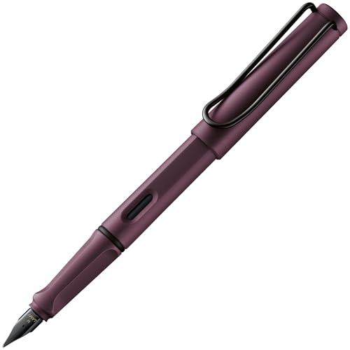Lamy safari scarlet - Pluma estilográfica con empuñadura ergonómica y plumín de acero pulido en tamaño EF - ideal para cualquier escritura y caligrafía - incluye cartucho T 10 azul - Diestro