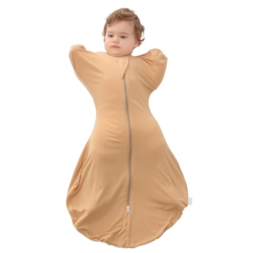 Image of Baby Transition Swaddle Arms Up With 2-Way Zipper Sleep Sack 0.5 TOG Orange Small 0-3 Months
