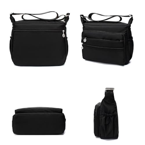 Waterproof Polyester Crossbody Bag for Women, Multi-Pocket Lightweight Shoulder Purse, Large & Medium Sizes for Travel4