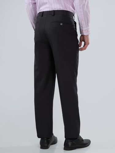 Image of Park Avenue Men Comfort Fit Solid Pattern Poly Wool Blend Double Pleat Formal Trouser