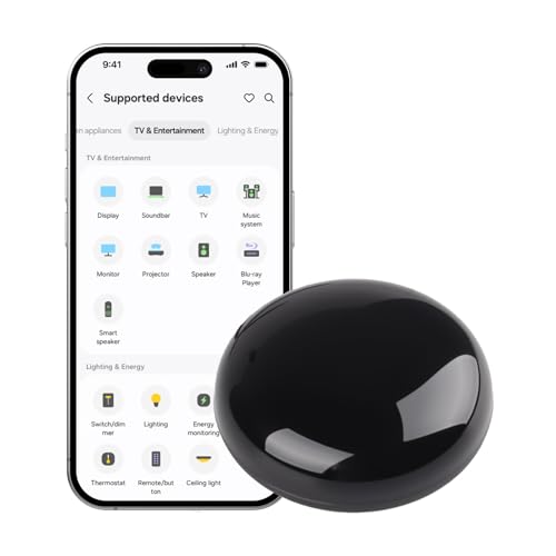 Smart Wi-Fi IR Universal Remote Control Universal WiFi Infrared Remote Control with Temperature Humidity Sensor App & Voice Infrared Blaster Compatible with Alexa Google Home