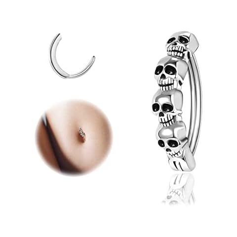 ZS 14G Skull Clicker Belly Ring Cover