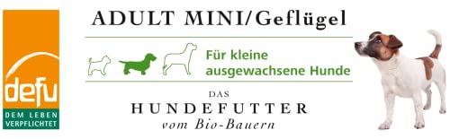 defu Hundefutter | 1 x 800 g | Adult Mini Bio Geflügel | Premium Bio Trockenfutter für kleine, ausgewachsene Hunde