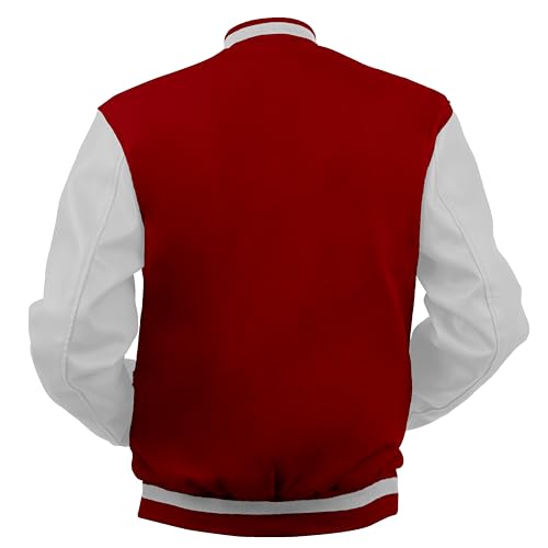 Image of Baseball Wool Letterman Varsity Faux Leather Sleeve For Men | Wool Varsity Bomber Jacket